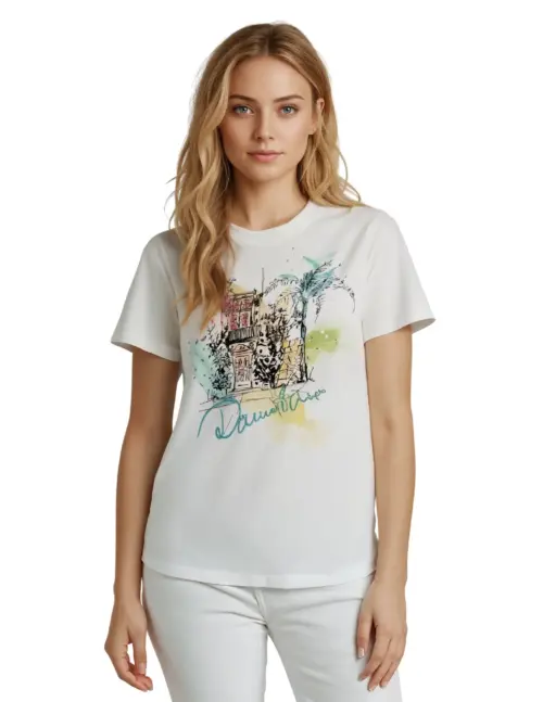 Palm Sketch Graphic Cotton Tee