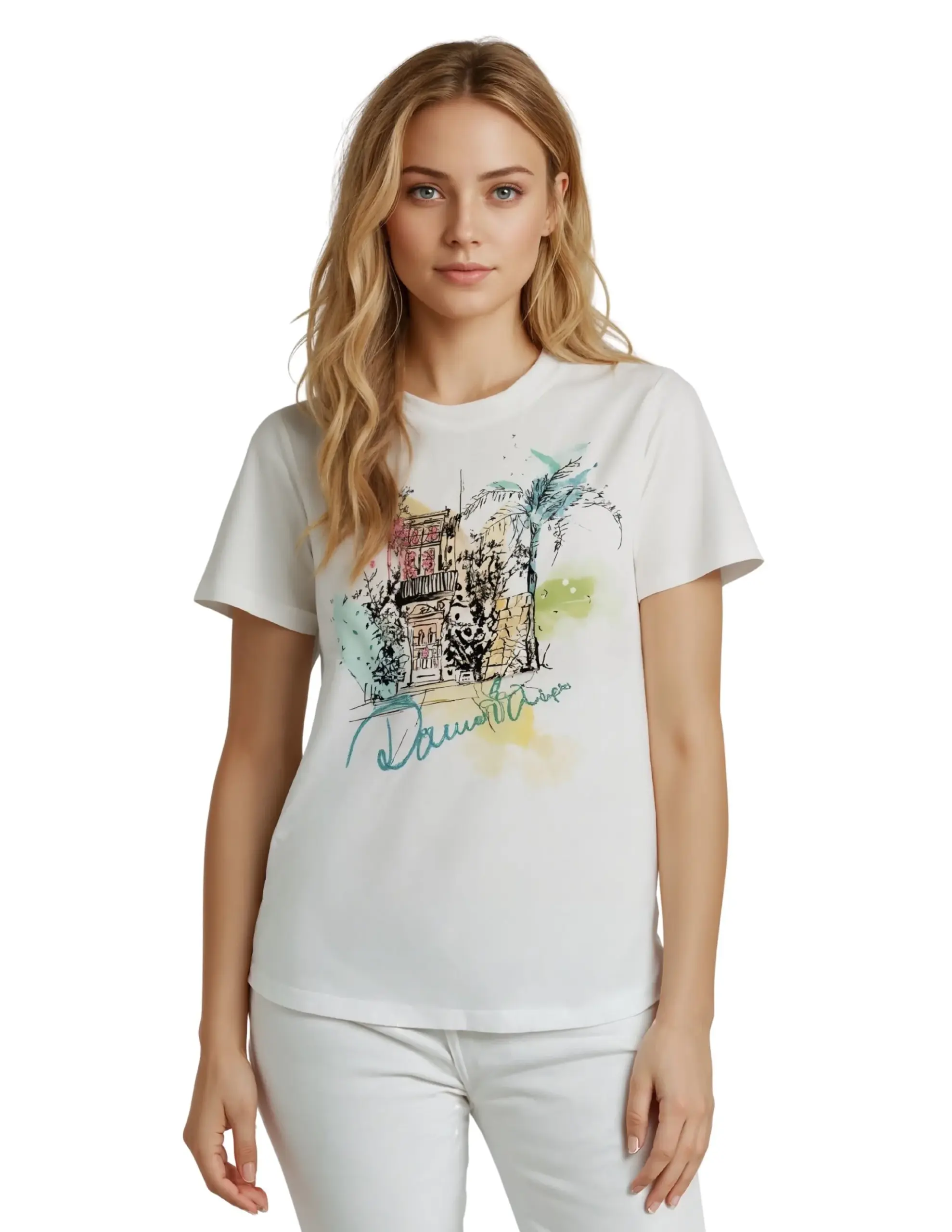 Palm Sketch Graphic Cotton Tee